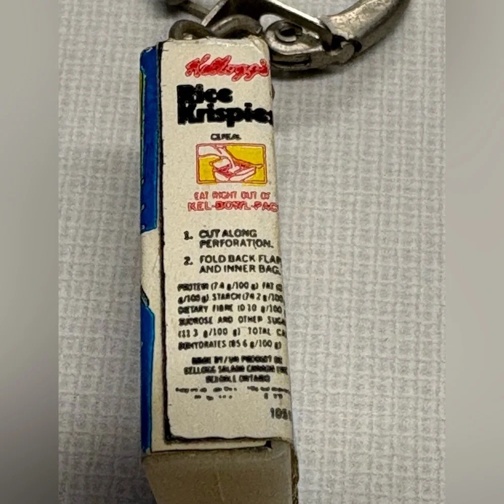 Vtg 1970’s Kellogg’s Rice Krispies Premium Giveaway Cereal Box Key Fob Keychain